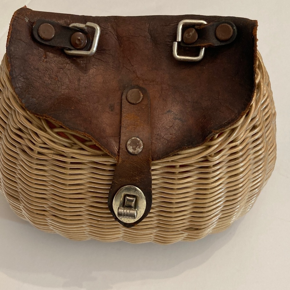 Vintage leather top basket purse